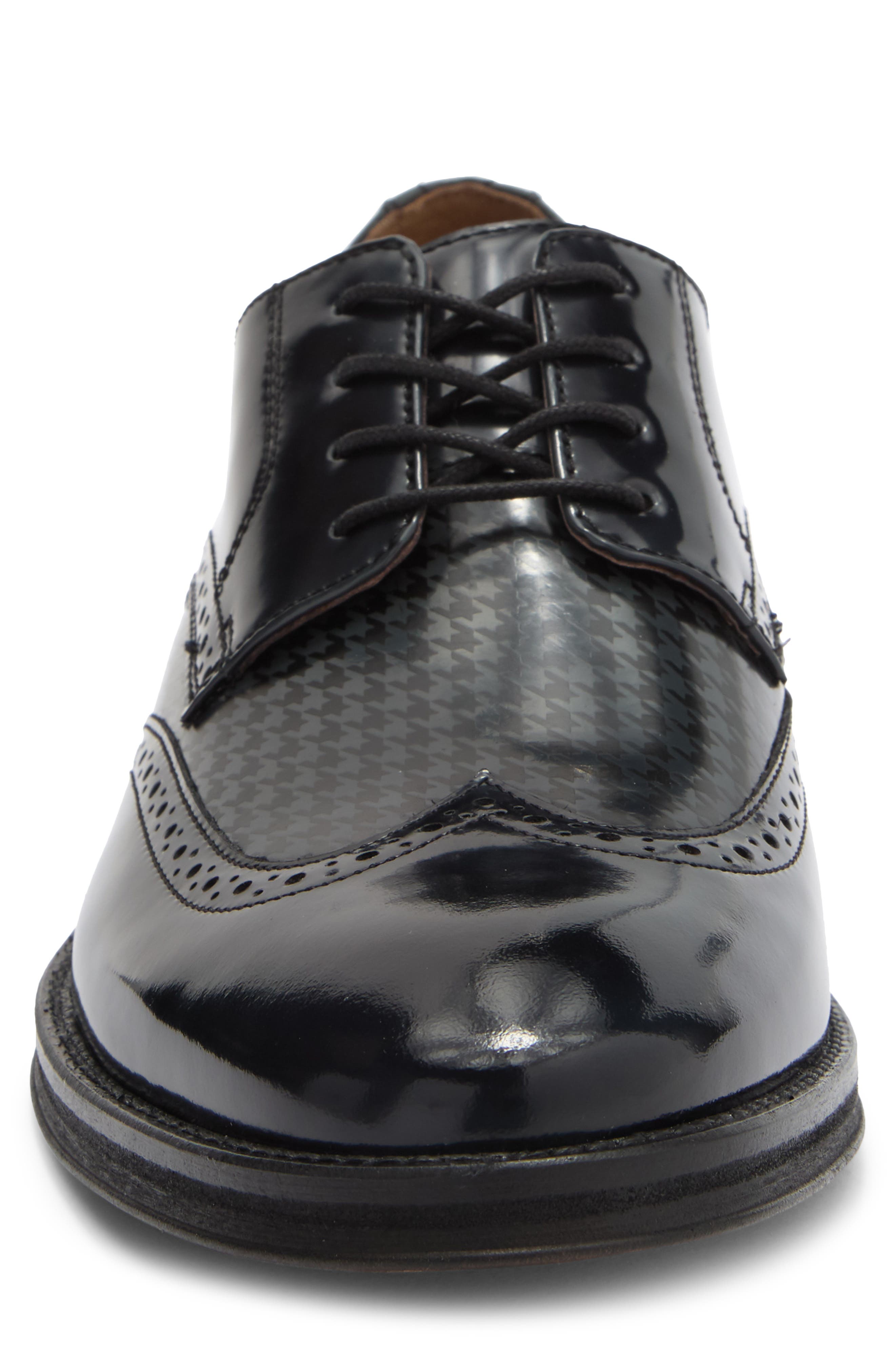 Johnston & Murphy Sutton Wing Tip Derby, Alternate, color, Black