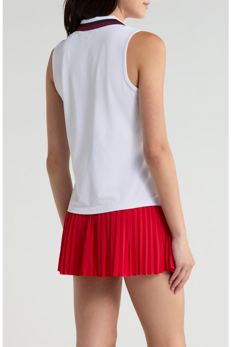 Sleeveless Quarter Zip Polo, Alternate, color, SNOW / LAVA
