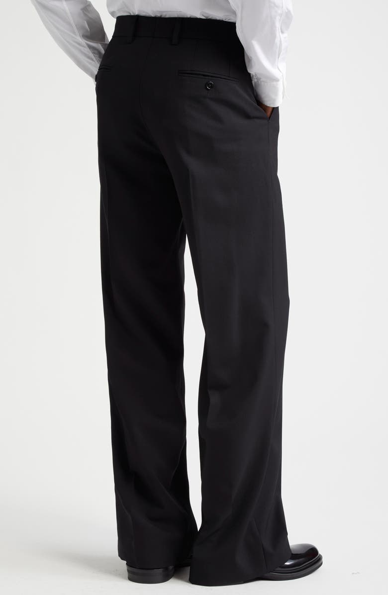 Dolce&Gabbana Pintuck Stretch Virgin Wool Straight Leg Pants, Alternate, color, N0000 Nero