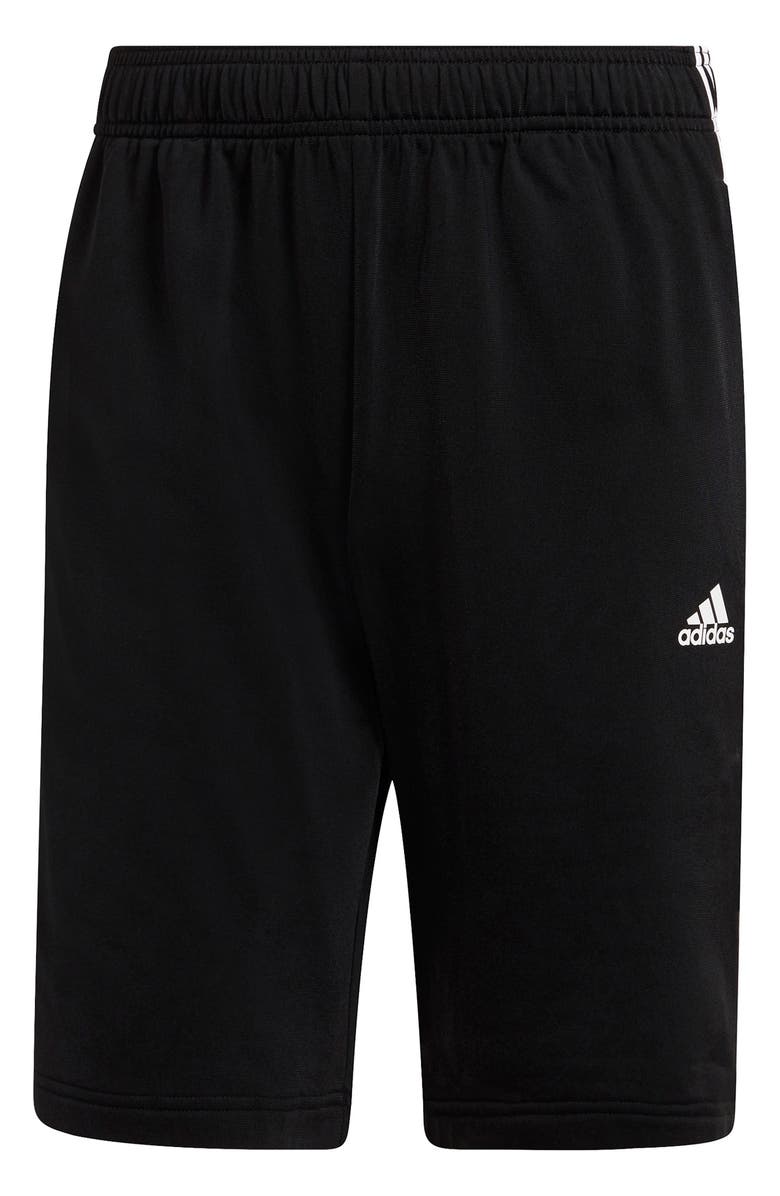 adidas 3 Stripe Casual Shorts, Alternate, color, Black/White