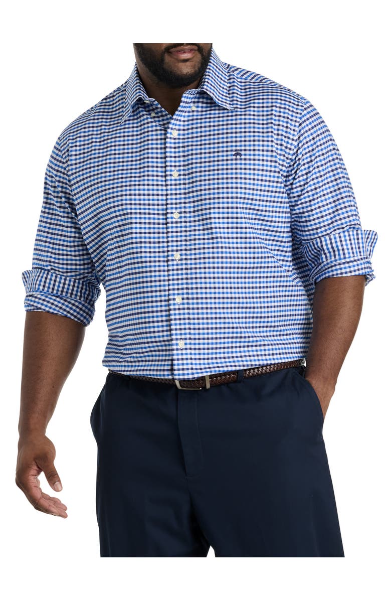 Brooks Brothers Big & Tall Non-Iron Gingham Sport Shirt, Main, color, 