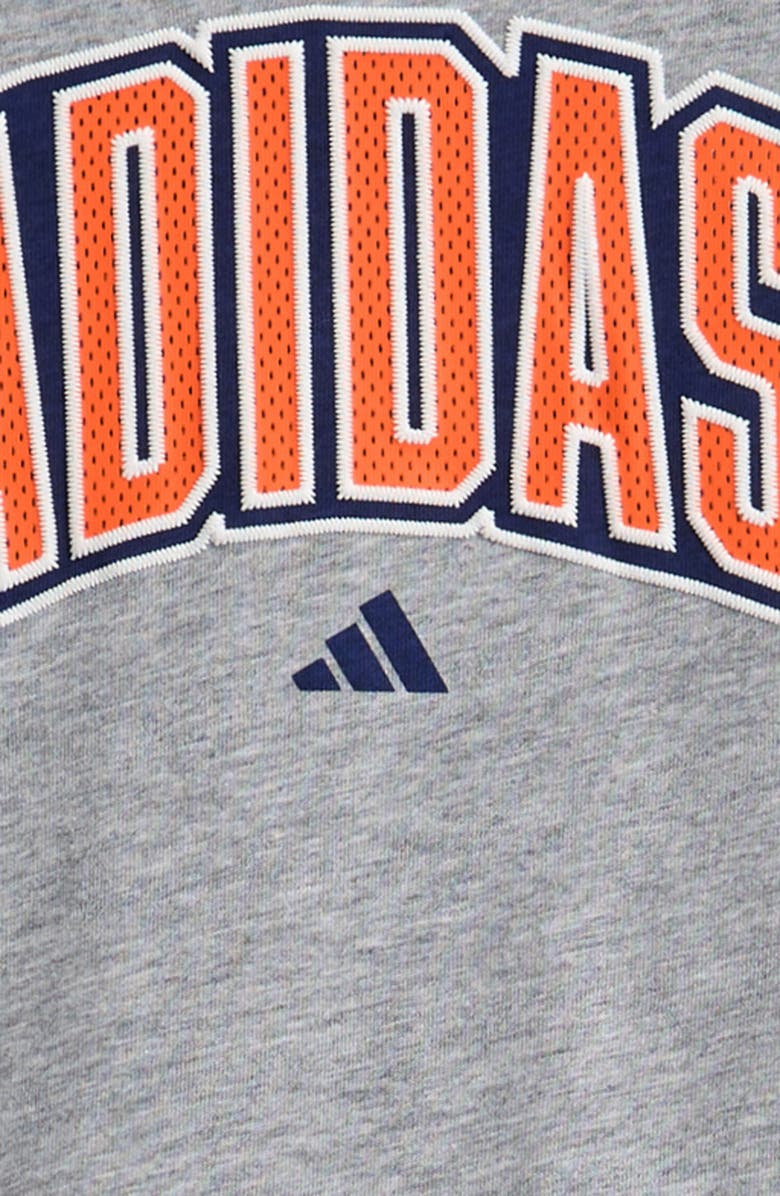 adidas Kids' Graphic Print T-Shirt & Shorts Set, Alternate, color, Grey With Orange