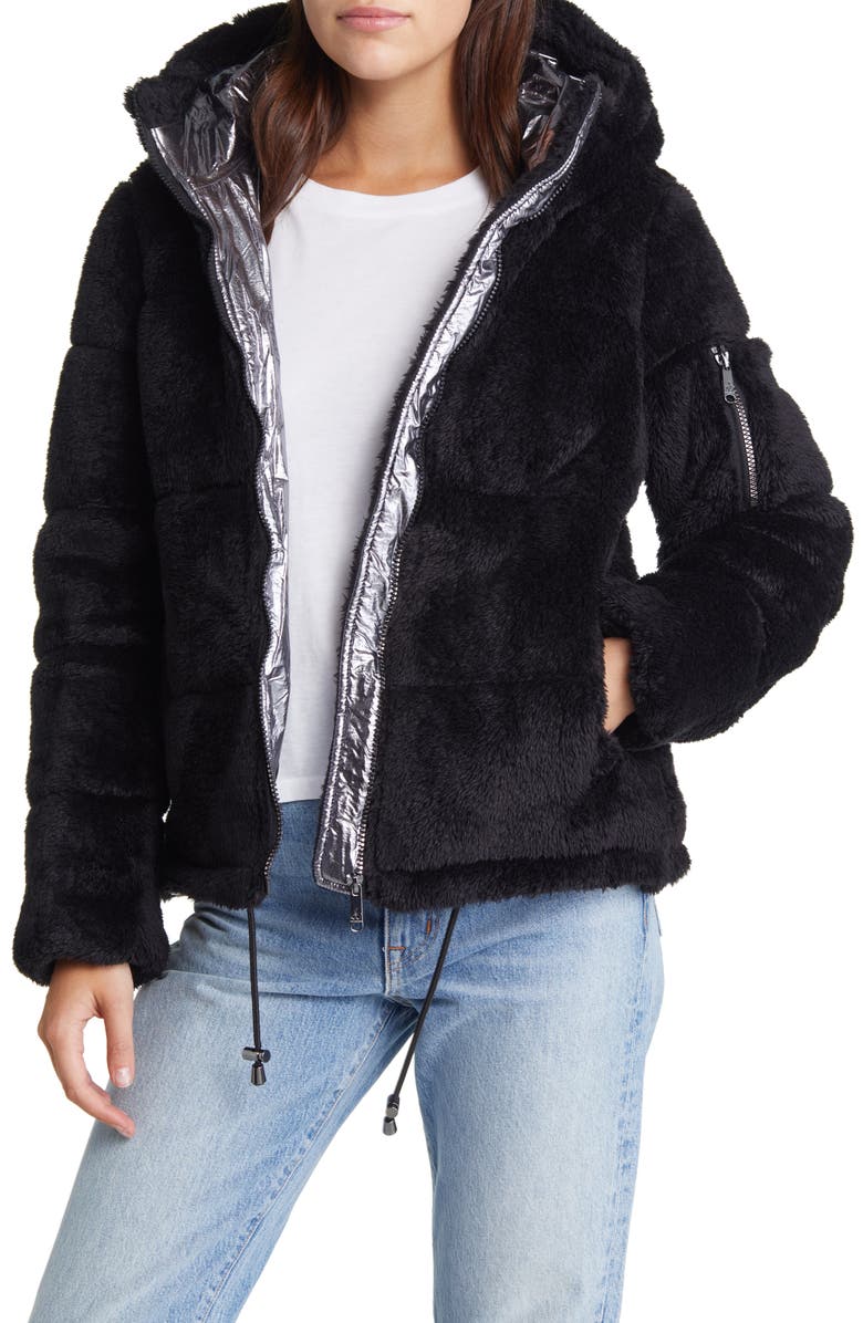Sam Edelman Faux Fur Puffer Coat, Main, color, 
