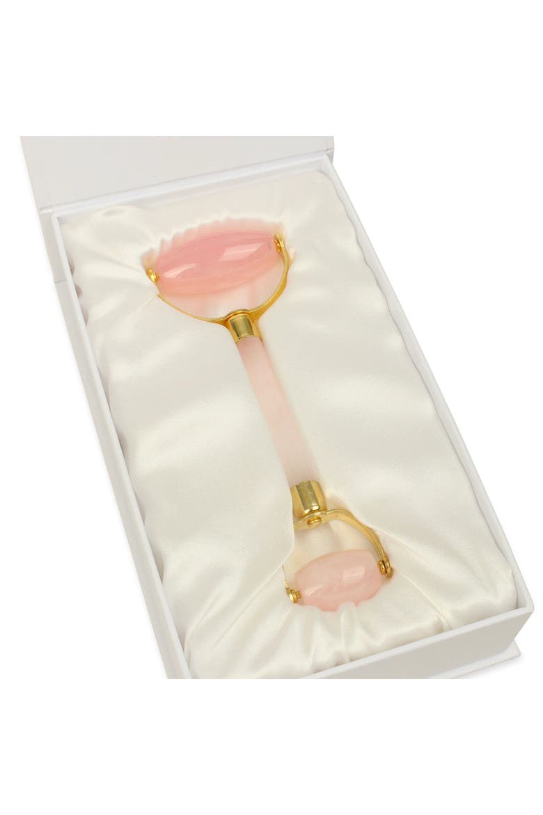 Premium Rose Quartz Facial Roller, Alternate, color, Pink