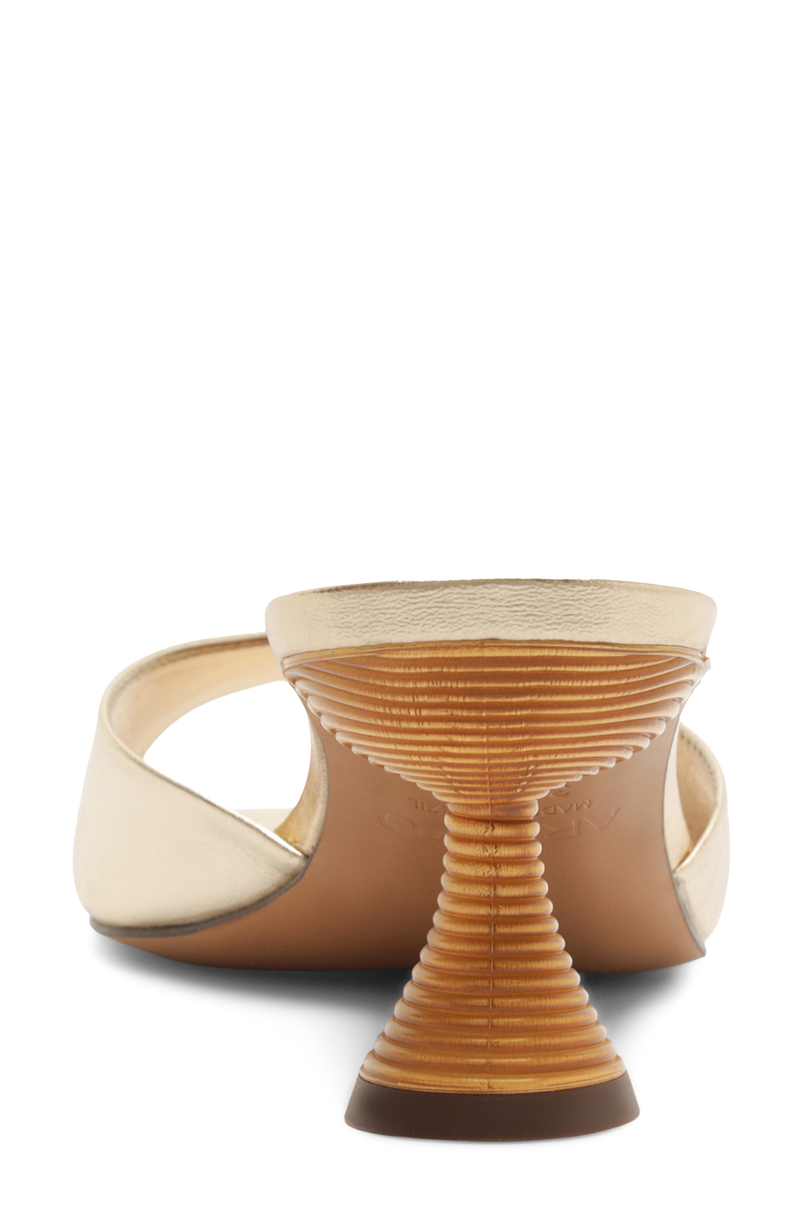 Arezzo Luca Low Pointed Toe Kitten Heel Slide Sandal, Alternate, color, Platino