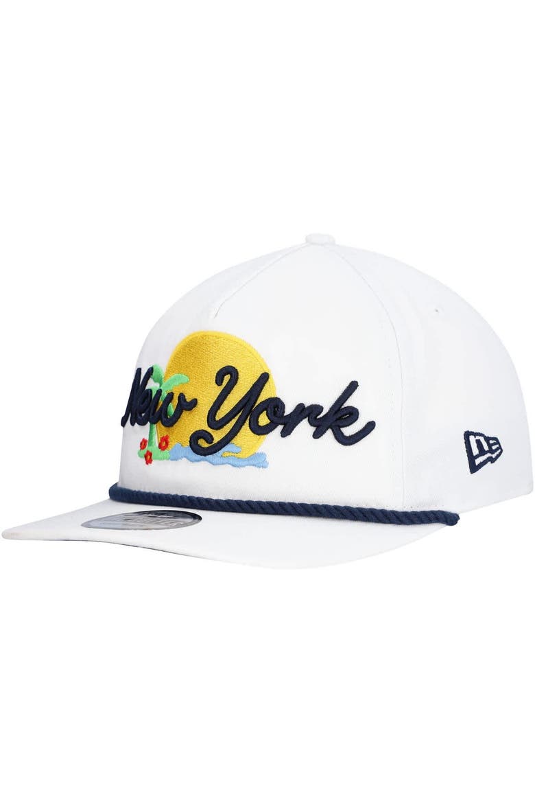 Men's New Era White New York Yankees Paradise Golfer Adjustable Hat, Alternate, color, White