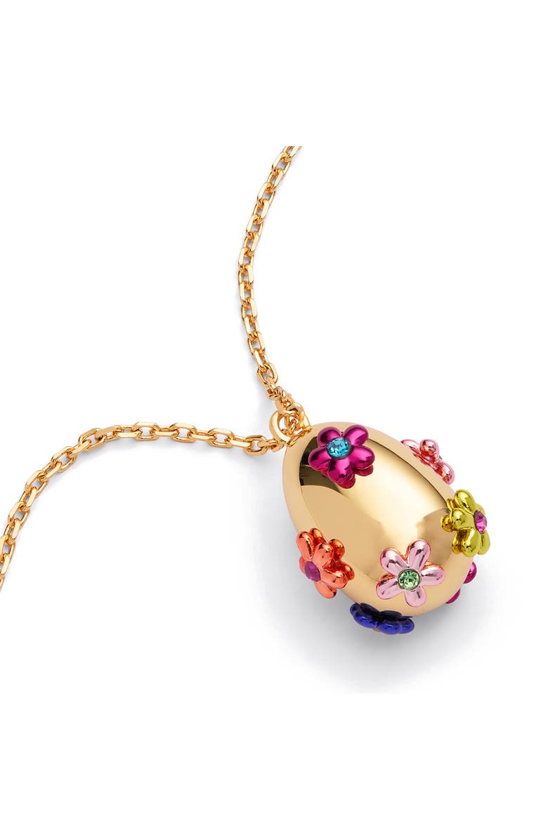 Kurt Geiger London Floral Egg Pendant Necklace, Alternate, color, Multi
