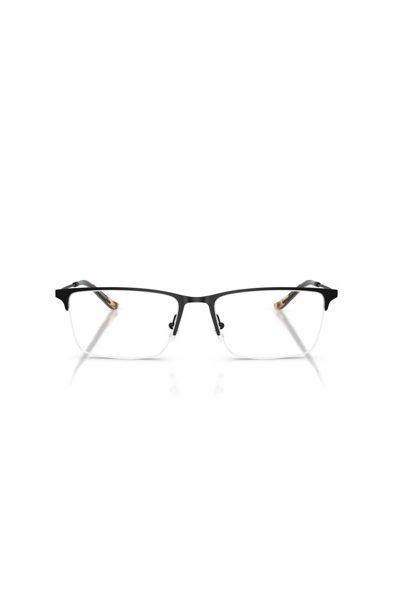 Emporio Armani 57mm Rectangle optical glasses, Alternate, color, Black