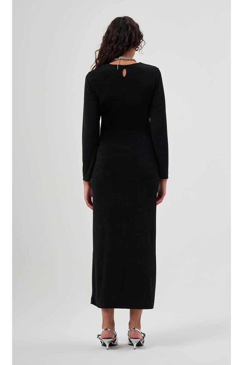 MZL Long Sleeved Gathered Dress, Alternate, color, Black
