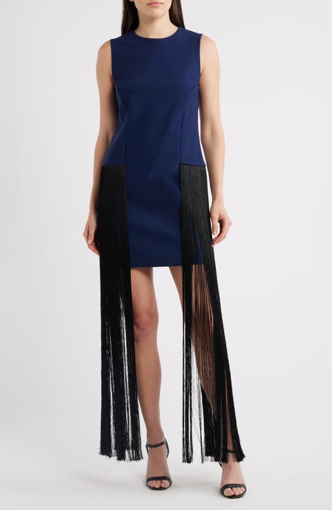 Salix Long Fringe Cocktail Dress