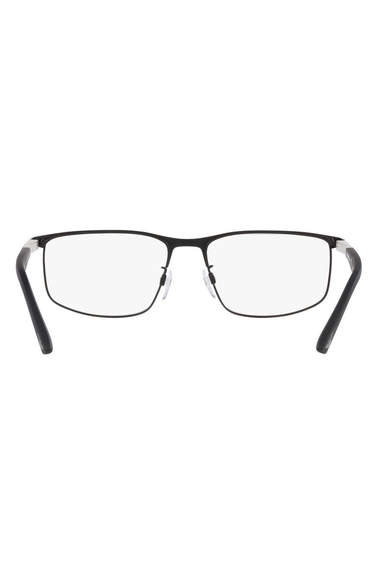 Emporio Armani 54mm Pillow Optical Glasses, Alternate, color, Matte Black / Demo Lens