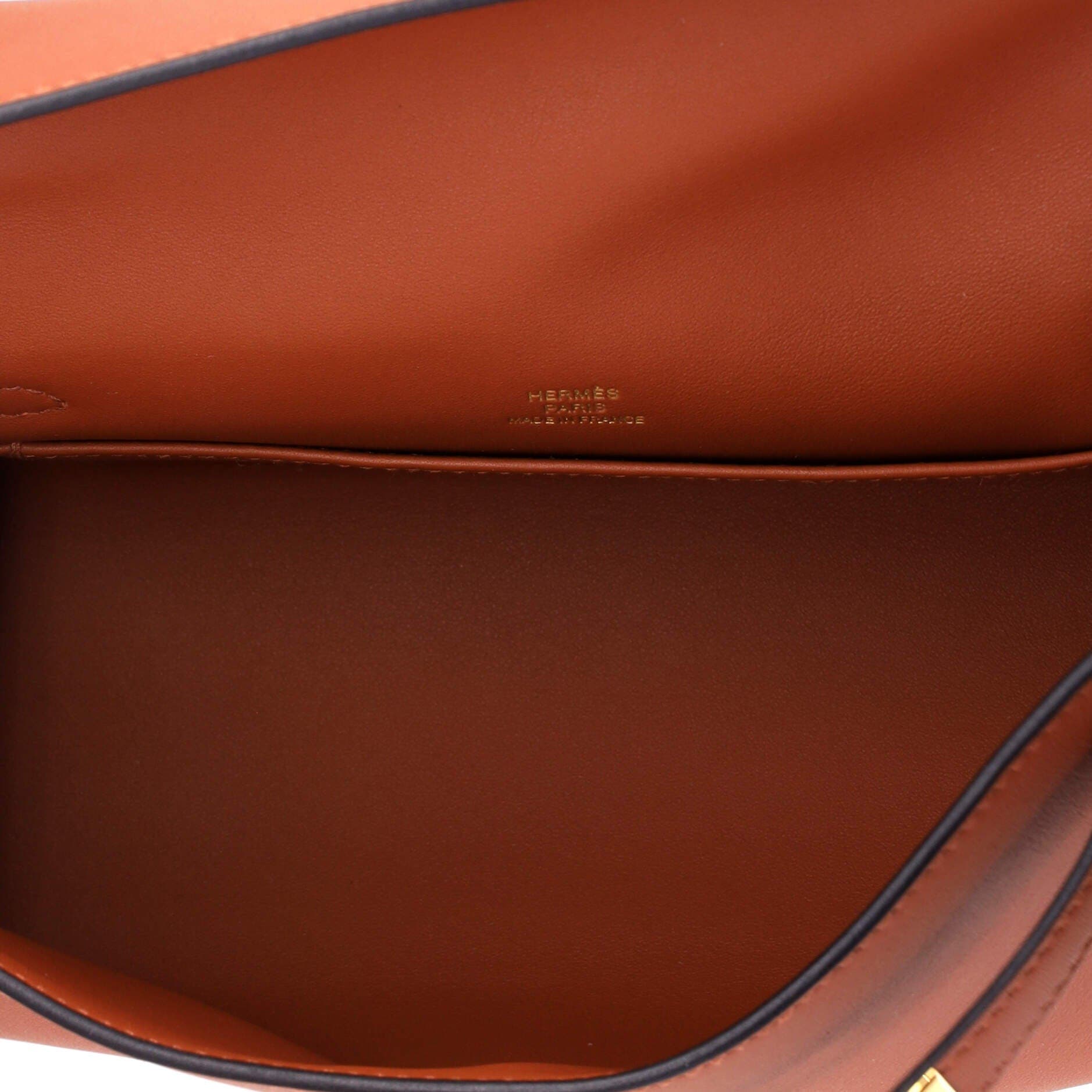 Pre-Owned Hermes Kelly Pochette Swift, Alternate, color, Cuivre