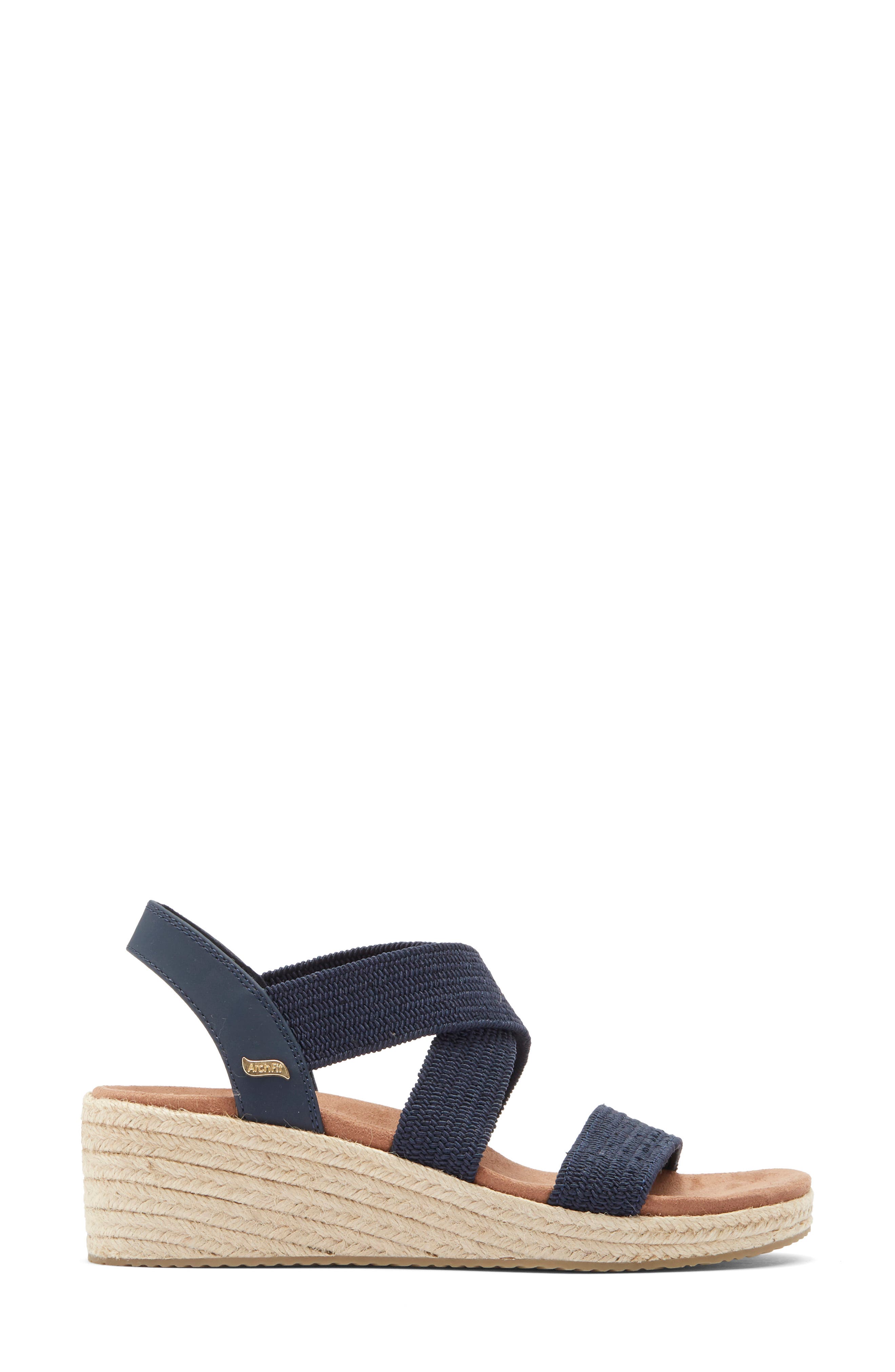 SKECHERS x Martha Stewart Arch Fit<sup>®</sup> Beverlee Espadrille Wedge Sandal, Alternate, color, 