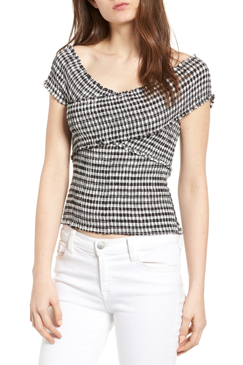Bowman Smocked Gingham Top video