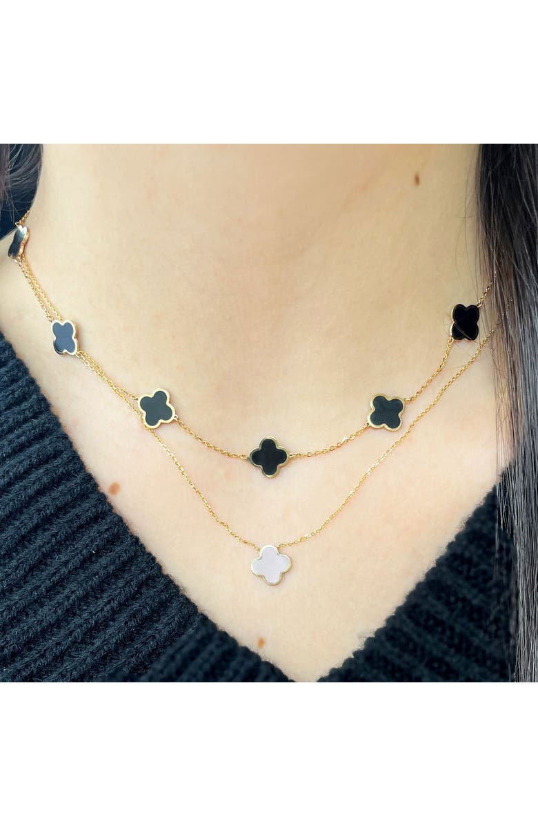 The Lovery Fine Jewelry Small Mother of Pearl Single Clover Necklace, Alternate, color, Mother Of Pearl