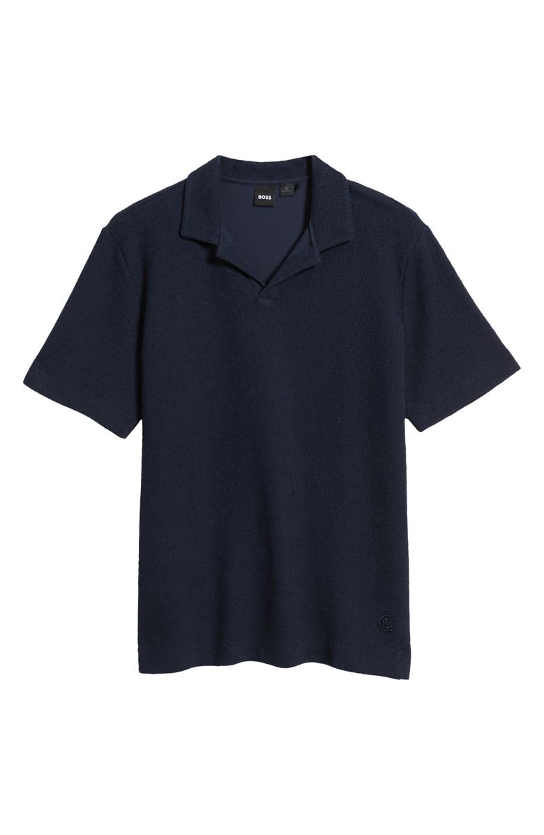 BOSS Pye Johnny Collar Cotton Polo, Alternate, color, Dark Blue
