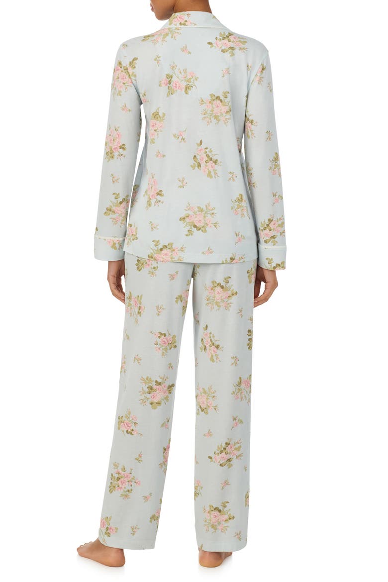 Floral Cotton & Viscose Pajamas, Alternate, color, SAGE PRINT