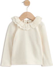 NEXT Kids' Eyelet Collar Long Sleeve Top