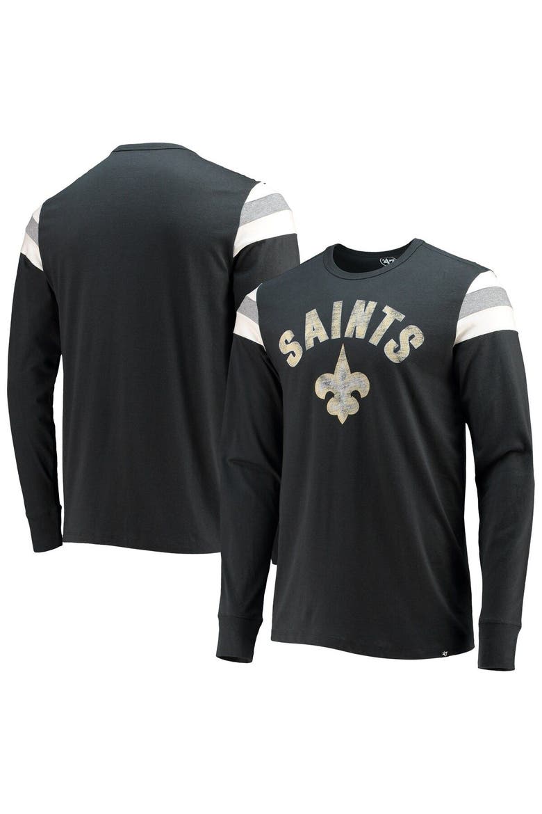 Men's '47 Black New Orleans Saints Franklin Rooted Long Sleeve T-Shirt, Main, color, Black