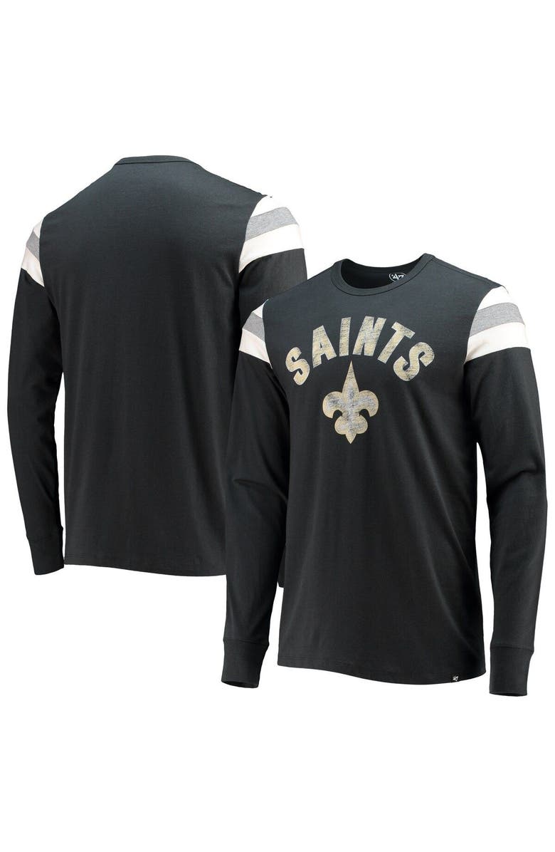 '47 Men's '47 Black New Orleans Saints Franklin Rooted Long Sleeve T-Shirt, Main, color, Black