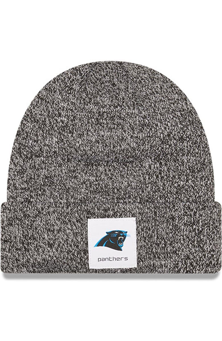 New Era Men's New Era Heathered Black Carolina Panthers Hamilton Cuffed Knit Hat, Main, color, 