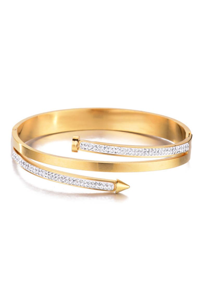 Cubic Zirconia Wrap Cuff Bracelet, Main, color, GOLD
