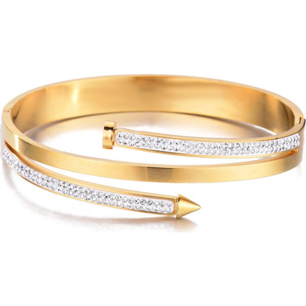 Adornia Tarnish Resistant 18k Gold Plated Chunky Nail Bangle In Gold