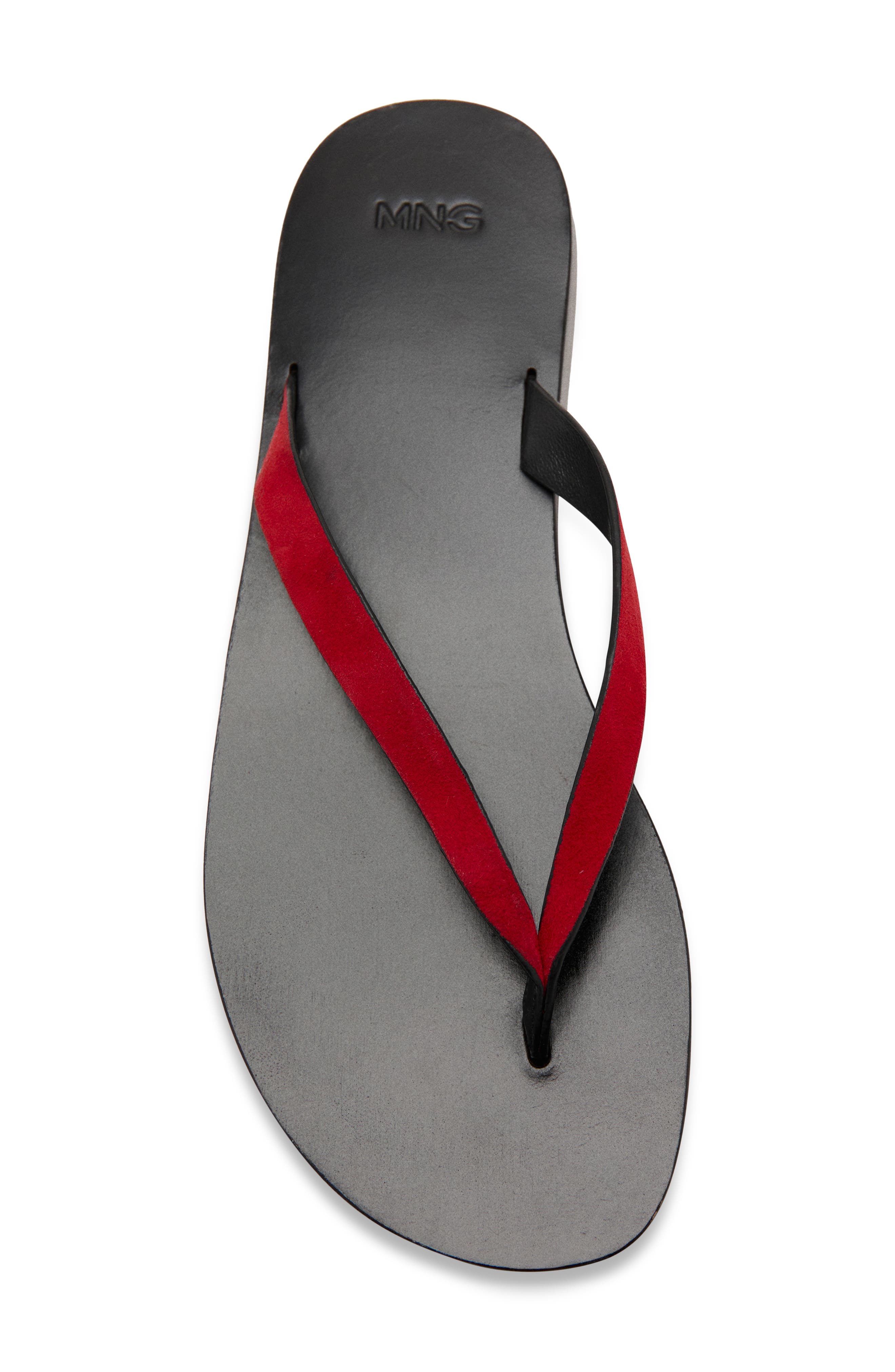Wave Round Toe Thong Sandal, Alternate, color, RED