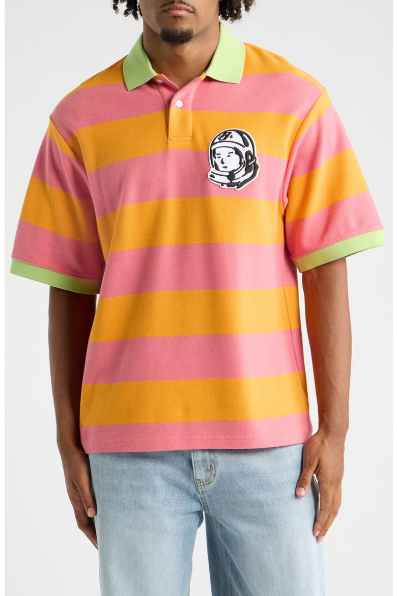 BB Tribeca Stripe Cotton Piqué Polo, Main, color, DESERT ROSE