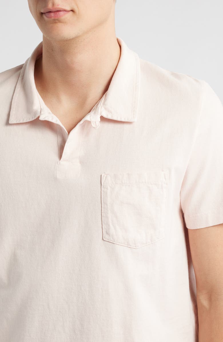 MERZ B SCHWANEN Classic Organic Cotton Jersey Polo with Pocket, Alternate, color, Shell