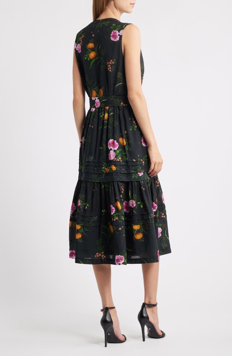 KOBI HALPERIN Violet Sleeveless Tiered Midi Dress, Alternate, color, Black Multi