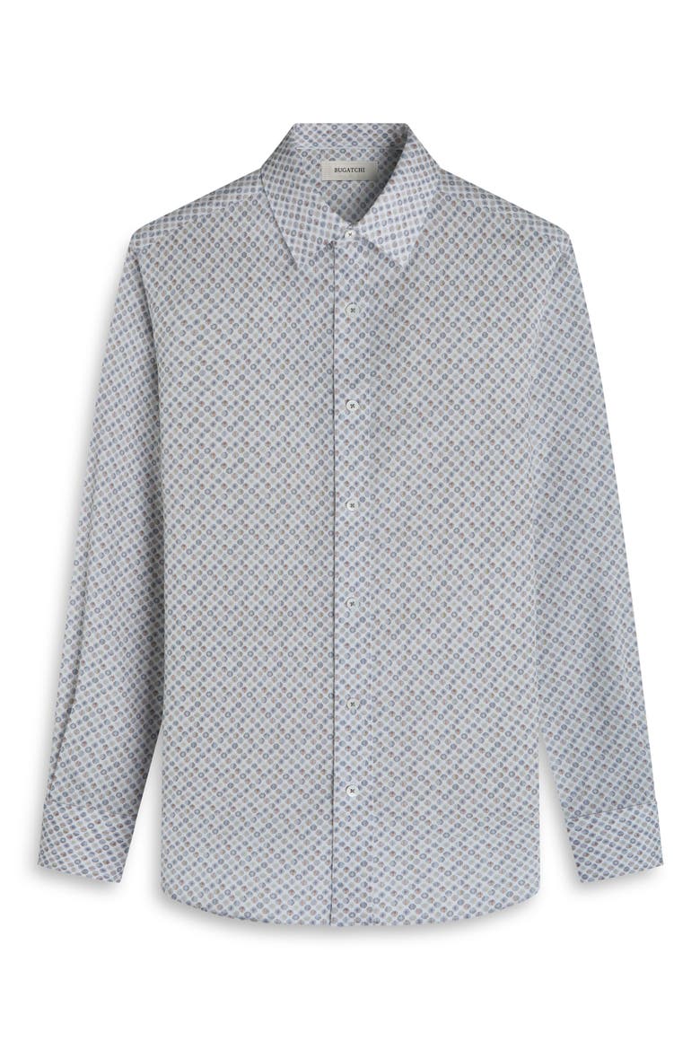 Julian Shaped Fit Geo Print Button-Up Shirt, Alternate, color, CHALK
