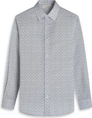 Bugatchi Julian Shaped Fit Geo Print Button-Up Shirt