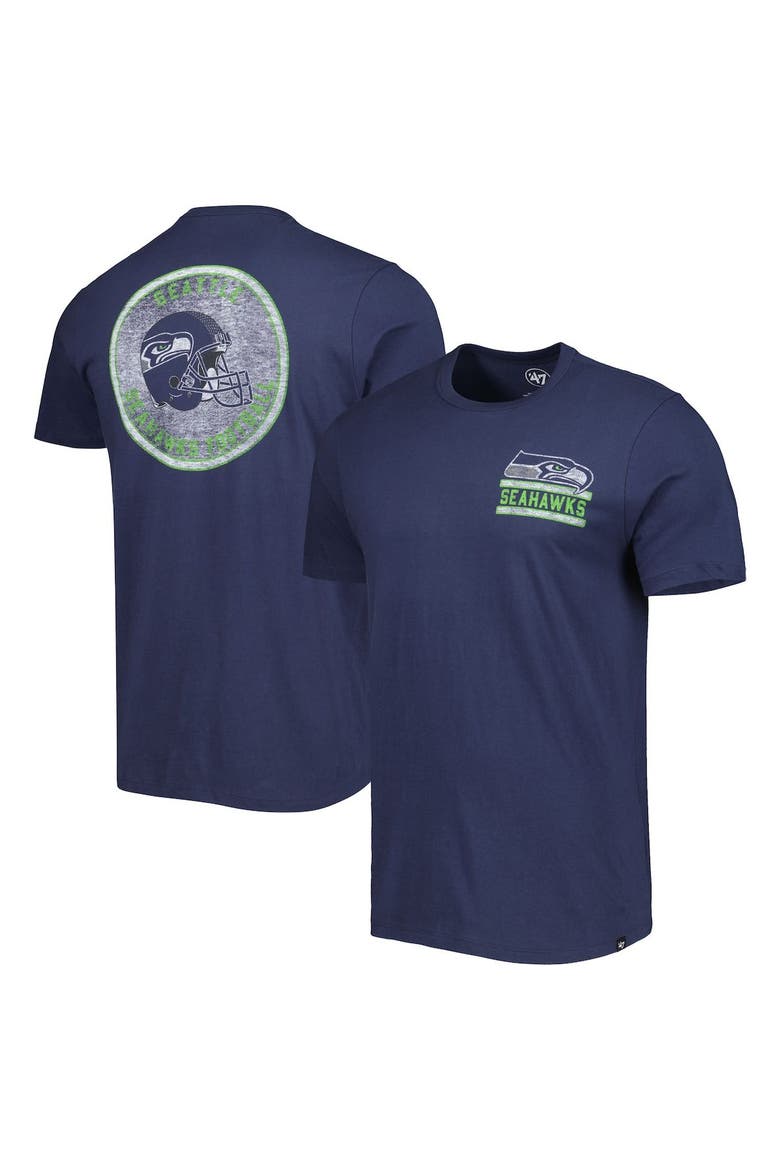 Men's '47 College Navy Seattle Seahawks Open Field Franklin T-Shirt, Main, color, Navy