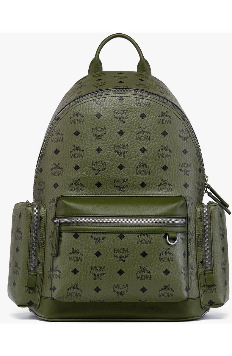 MCM Stark Backpack in Visetos, Main, color, Green