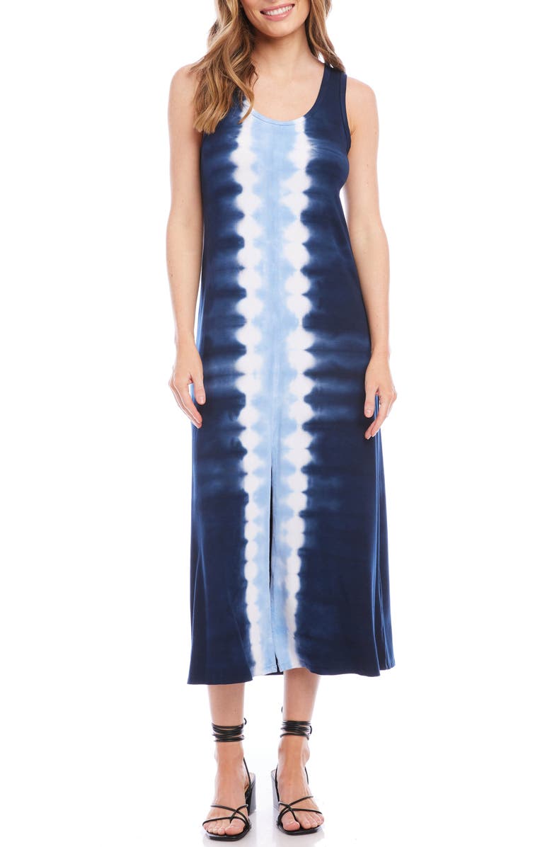 Karen Kane Tie Dye Front Slit Midi Dress, Main, color, 