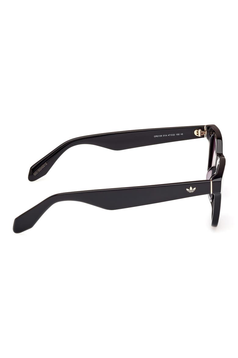 47MM Round Sunglasses, Alternate, color, SHINY BLACK / SMOKE