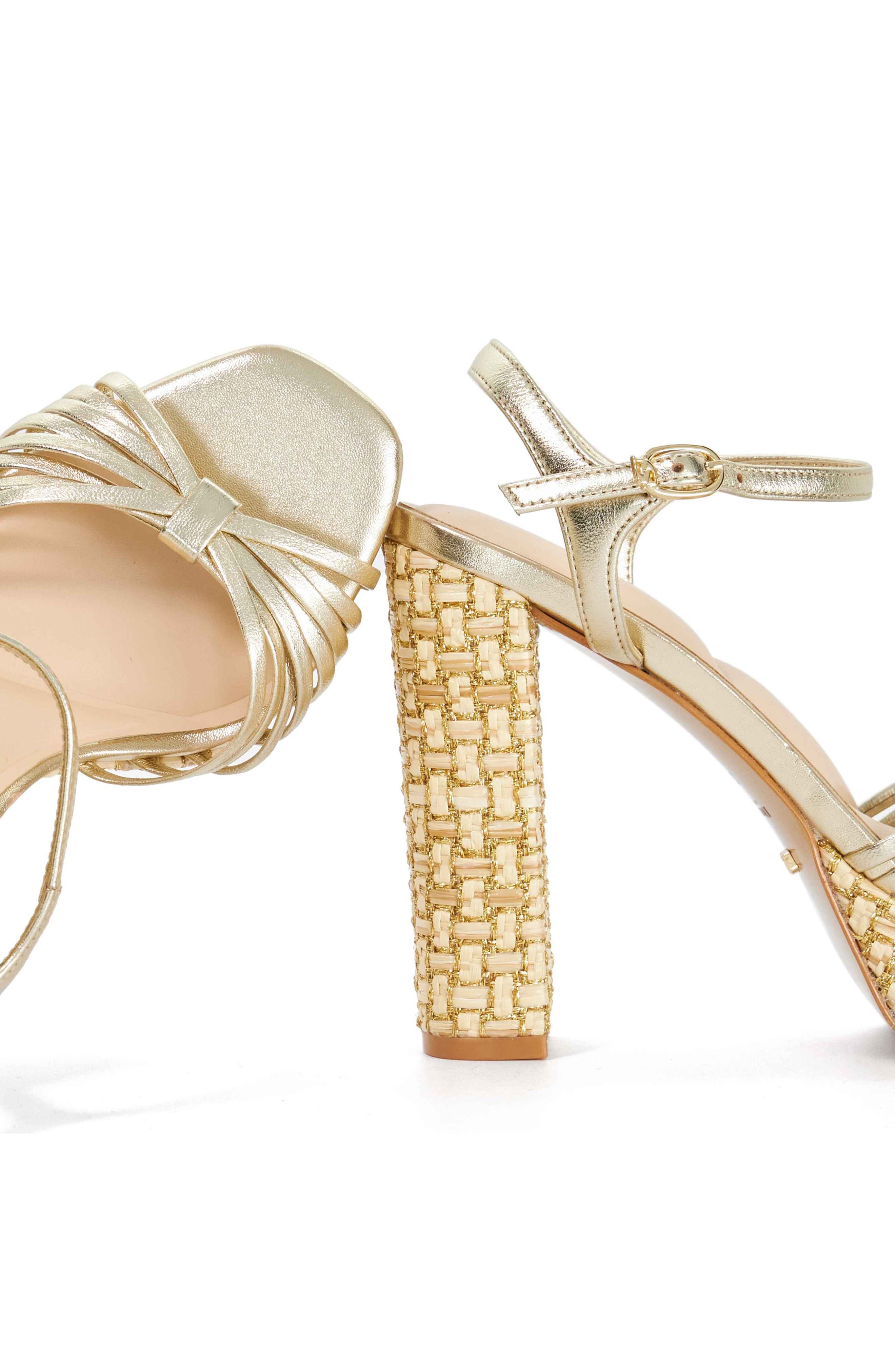 Minogue Ankle Strap Platform Sandal, Alternate, color, GOLD