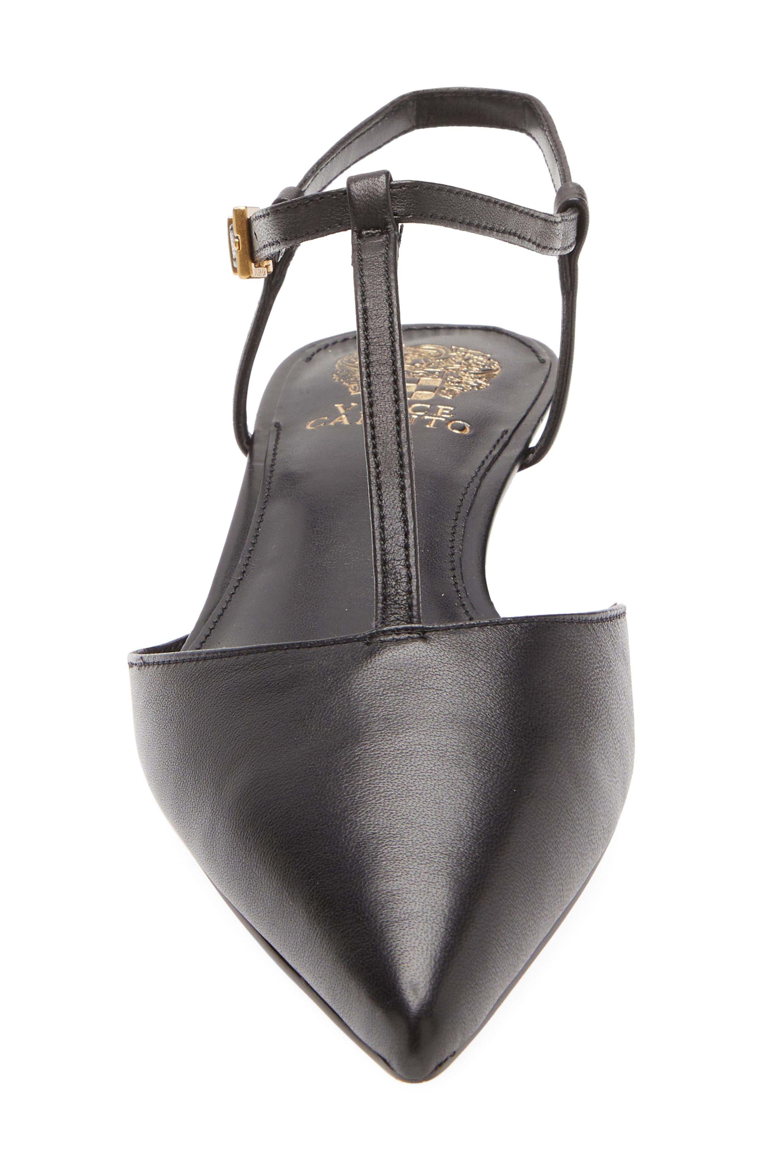 Vince Camuto Varena Ankle Strap Pointed Toe Flat, Alternate, color, Black