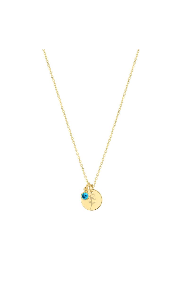 Set & Stones Lily Birth Flower and Birthstone Necklace, Main, color, Gold / December