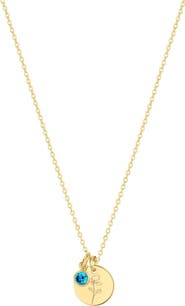 Set & Stones Lily Birth Flower and Birthstone Necklace