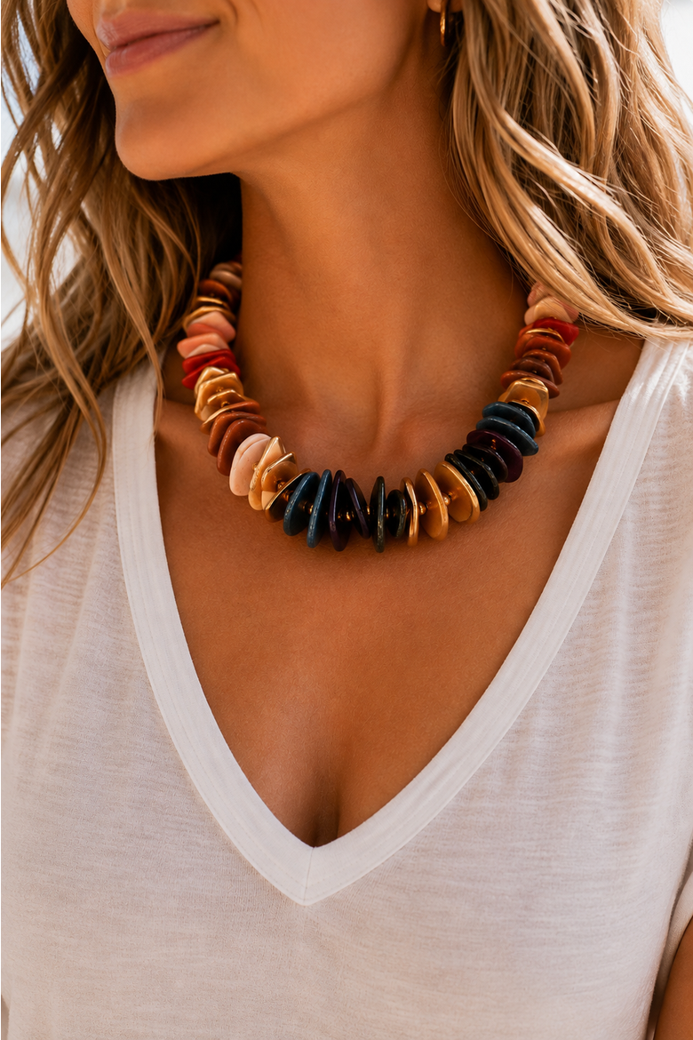 Ember Sands Beaded Necklace, Alternate, color, Beige
