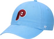 '47 Men's '47 Light Blue Philadelphia Phillies Logo Cooperstown Collection Clean Up Adjustable Hat