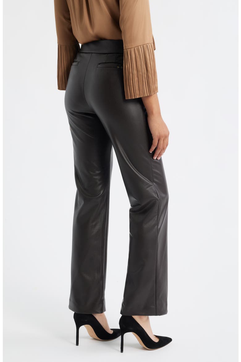 Faux Leather Pull-On Pants, Alternate, color, DEEP MAHOGANY