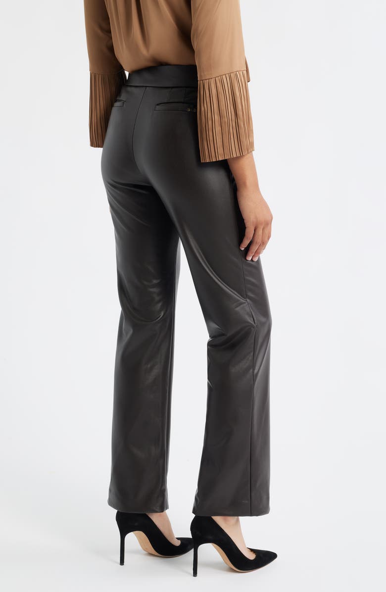 Anne Klein Faux Leather Pull-On Pants, Alternate, color, Deep Mahogany