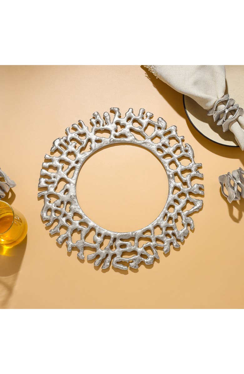 Tiramisu Gleam Metallic Charger, Alternate, color, Silver