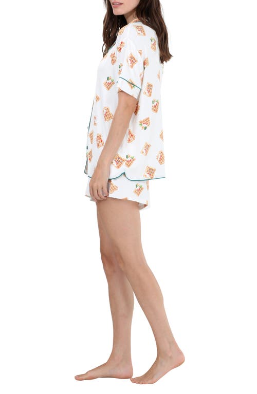 Honeydew All American Shortie Pajamas In Ivory Waffles