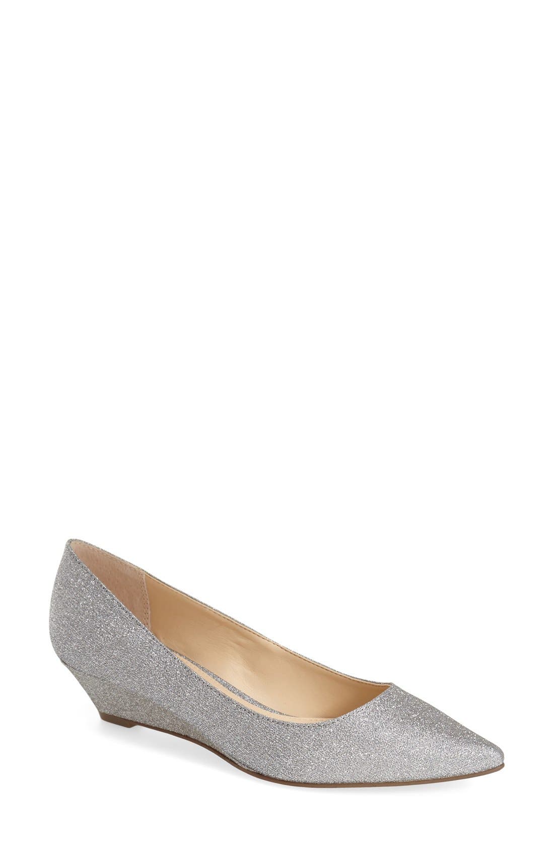 'Liane' Wedge, Main, color, METALLIC LEATHER