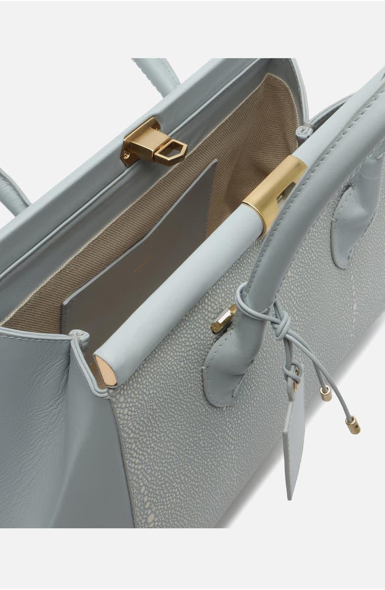 Arezzo Large Morgan Leather Tote, Alternate, color, Glacier Blue