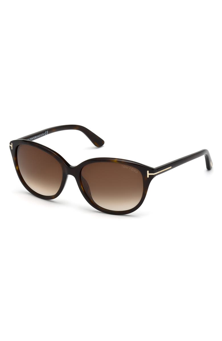 TOM FORD 57mm Gradient Square Sunglasses, Alternate, color, Havana/ Brown